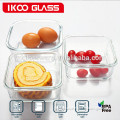 square heat resistant glass storage bowl with lid for microwave oven